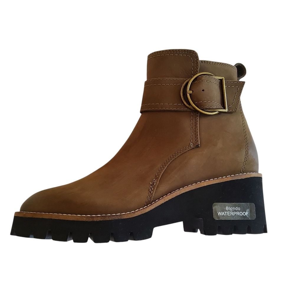 New Blonde Dakota Waterproof Leather Ankle Boots Brown Size 6.5 Olive Green